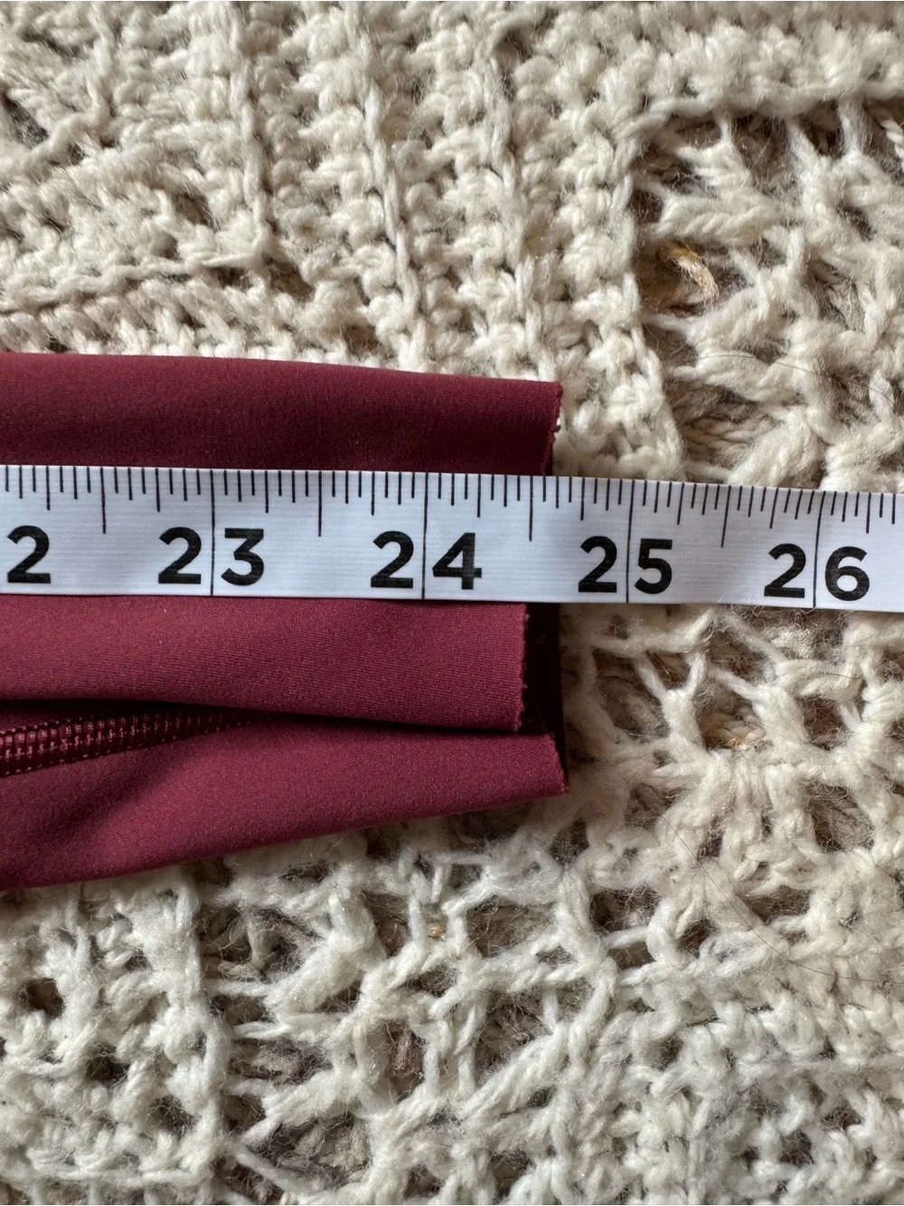 Lululemon High-Waist Red Wine Women's Leggings Size 2 Raw Hem Workout Athletic